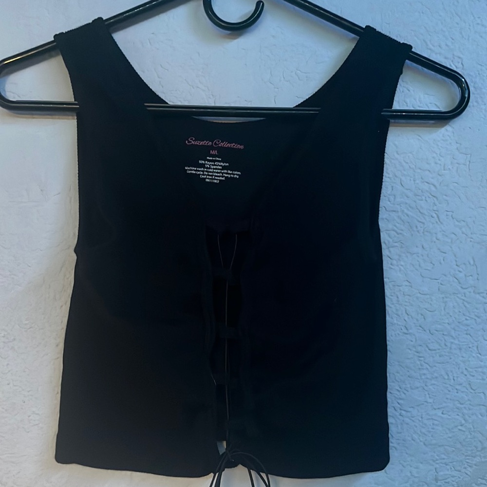 Black Tank Top with strings
